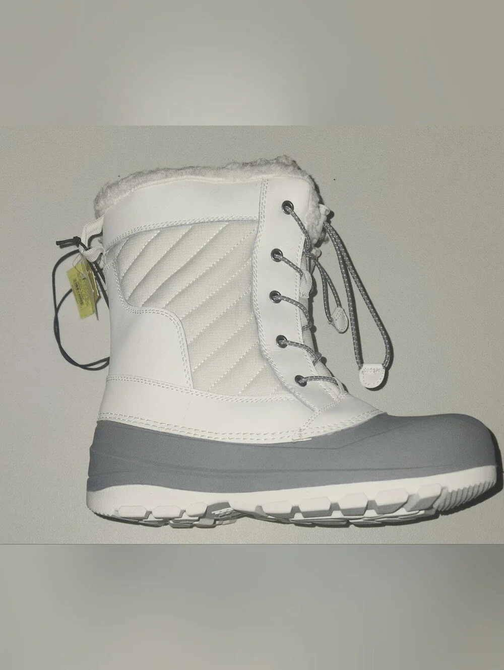 NEW All In Motion Girls' Skylar White Winter Boots Size 6 Big Girls
